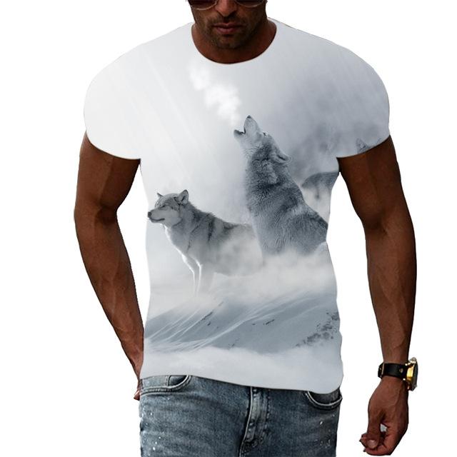 Men Fashion Short Sleeve 3d Print T Shirt Round Neck Summer Plus Size Tees