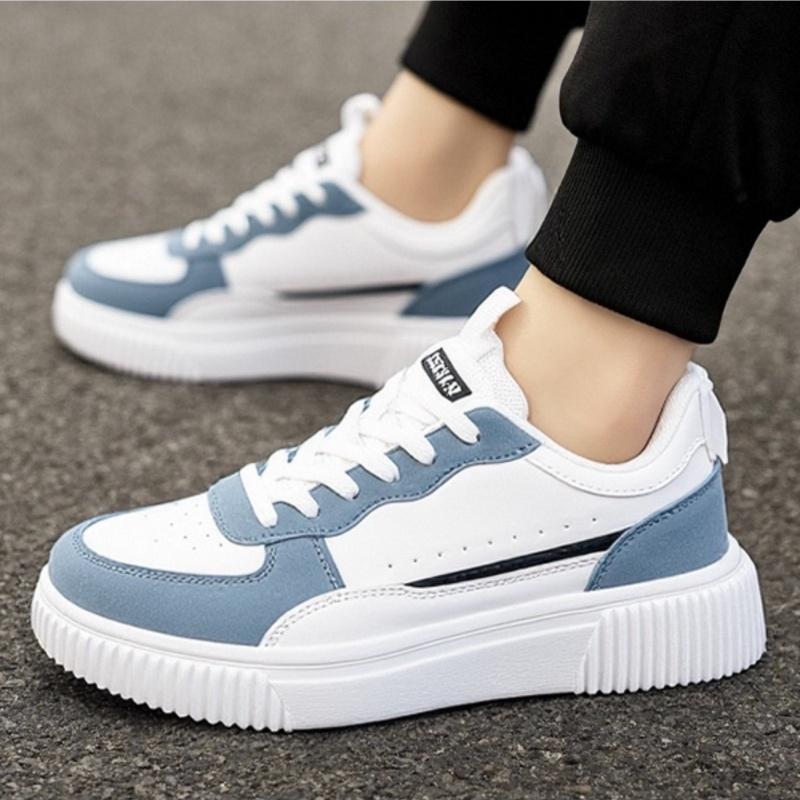 Fashion Leather Men Casual Shoes Lightweight Running Shoes Platform White Sneakers Outdoor Breathable Sport Shoes Shoes