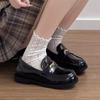 Platform College Style One-pedal Lazy Loafers Women's 2026 Spring British Jk Small Leather Shoes Versatile Single Shoes
