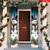 Merry Christmas Porch Sign Snowman Couple 1 Pair Polyester Indoor Outdoor Decor