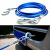 Heavy Duty Towing Rope 4m 5 Tons Wire Rope Safety Hook Steel Rope Emergency Towing Car