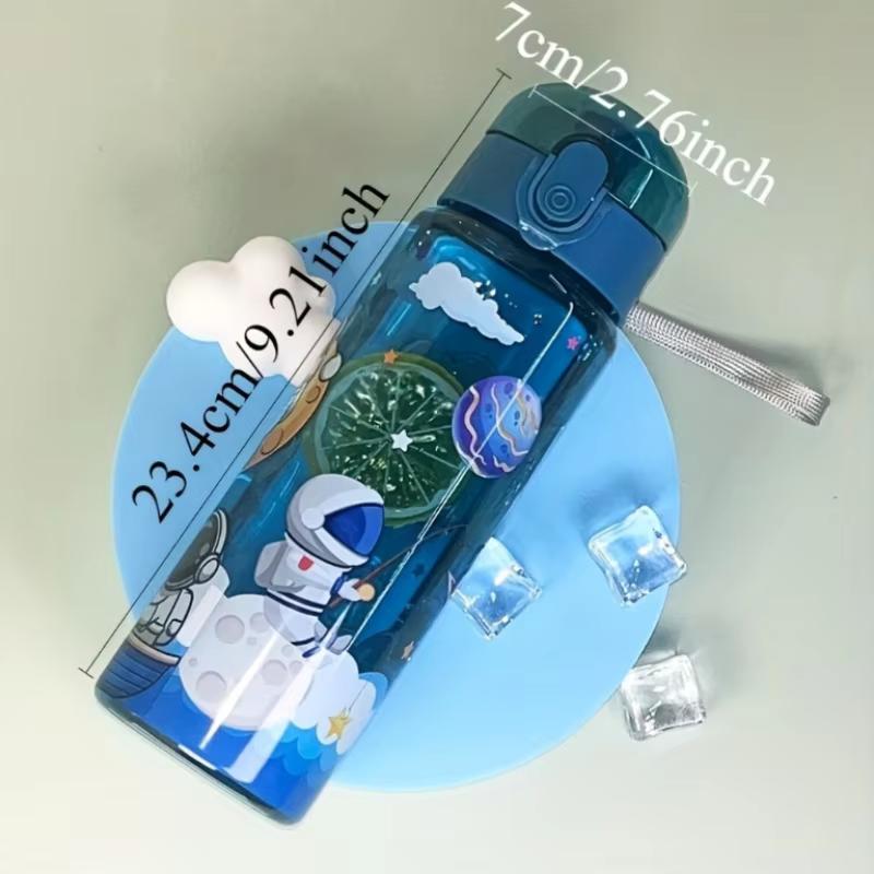 780ML Cute Cartoon Motorcycle Sports Water Bottle Comes with Sealed, Bouncy Lid and Carrying Strap. Ideal for Outdoor Activities