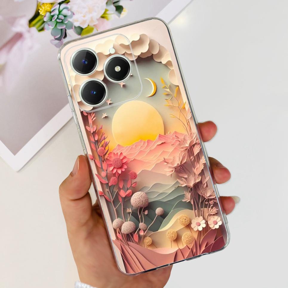 Couple Love Heart Back Case For Realme Narzo N61 N63 Realme C63 C61 Transparent Soft TPU Slim Silicone Phone Cover Fashion Capas