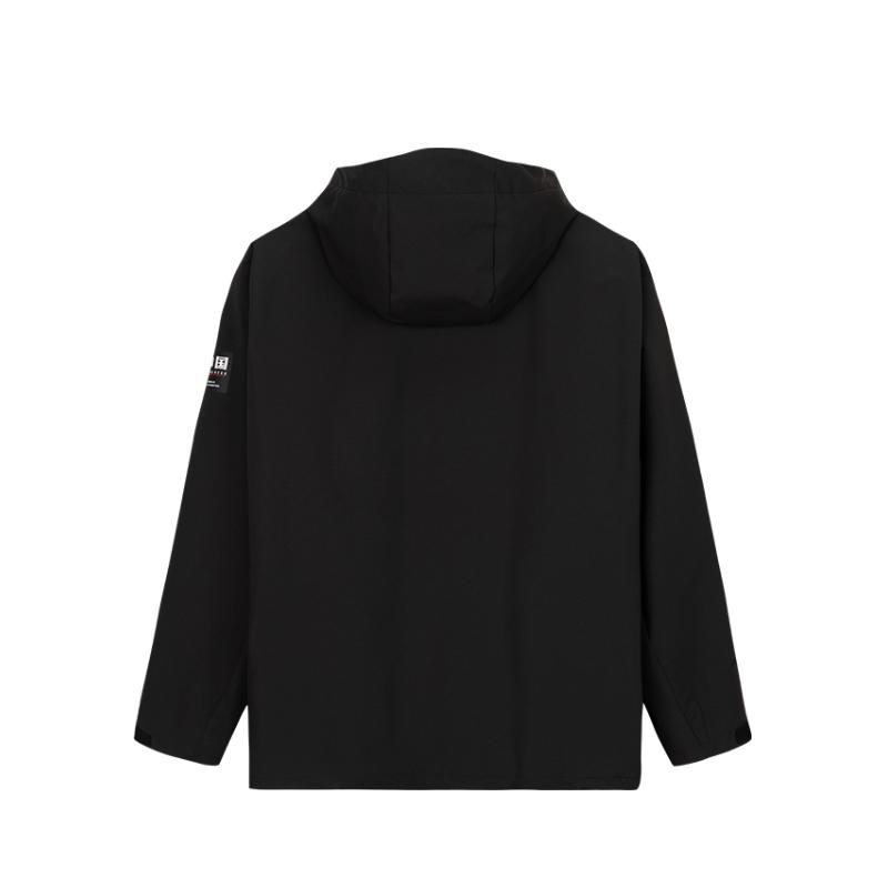 Anta Training Series Color Block Zip-Up Hooded Comfortable Breathable Versatile Thick Jacket Men Jackets Basic-Black Smoke-Black-Gray 152517655R-3