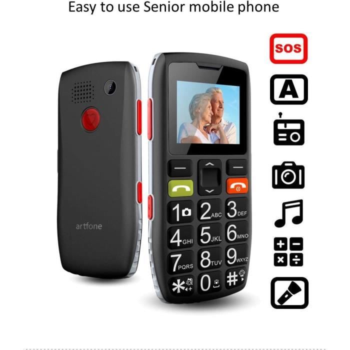 Artfone Mobilní telefon pro seniory Odemčený C1 Senior Černý