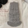 Korean Leg Warmers for Giels Flared Cuff Beige Stackable Slouchy Sleeves Frilly Calf  Socks Spring Autumn 2025 Casual Style