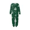 Christmas Print Family Matching Hooded Long Sleeved Zippered Jumpsuit Set