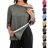 Damen-Adaptives Dreiviertelarm-Shirt mit Away-Design für Schulter- oder Mobilitätsunterstützung Top