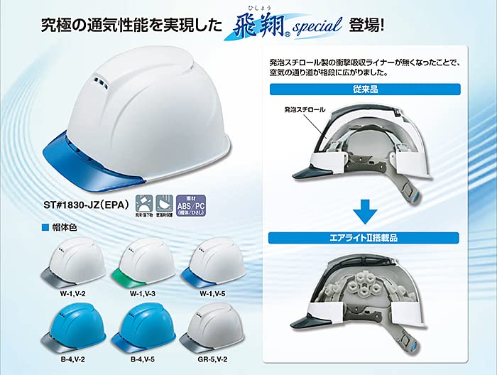 Tanizawa Manufacturing Tanizawa Airlite Highly Transparent Visor Helmet Co., Ltd. Helmet, Double-Layered, Breathable, ST#1830-JZ, Flying,