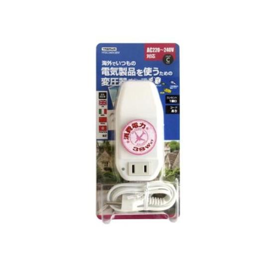 Yazawa overseas travel transformer capacity up to main unit plug no included cord included length HTDC240V38W transformer, type, AC220V-240V, 38W, C,