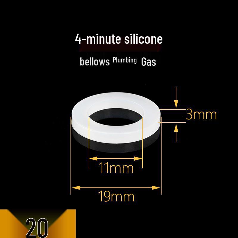 1/4 Inch Silicone Rubber Seal Ring for Water Heater and Pipe, Soft Corrugated Gasket, Shower Connector.