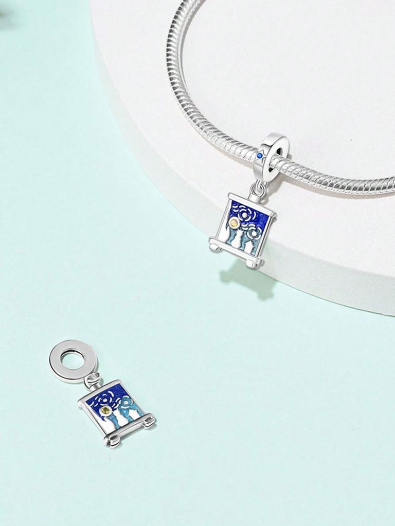 Charms Plata Art Festival Painting Boardbeads Charm Copper Plated Fit Charms Original Bracelet For Jewelry Making Diy Charm