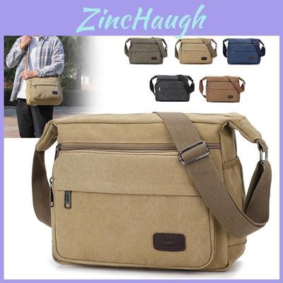 Stylish Canvas Shoulder Bag For Men Large Capacity Street Fashion Multiple Compartments