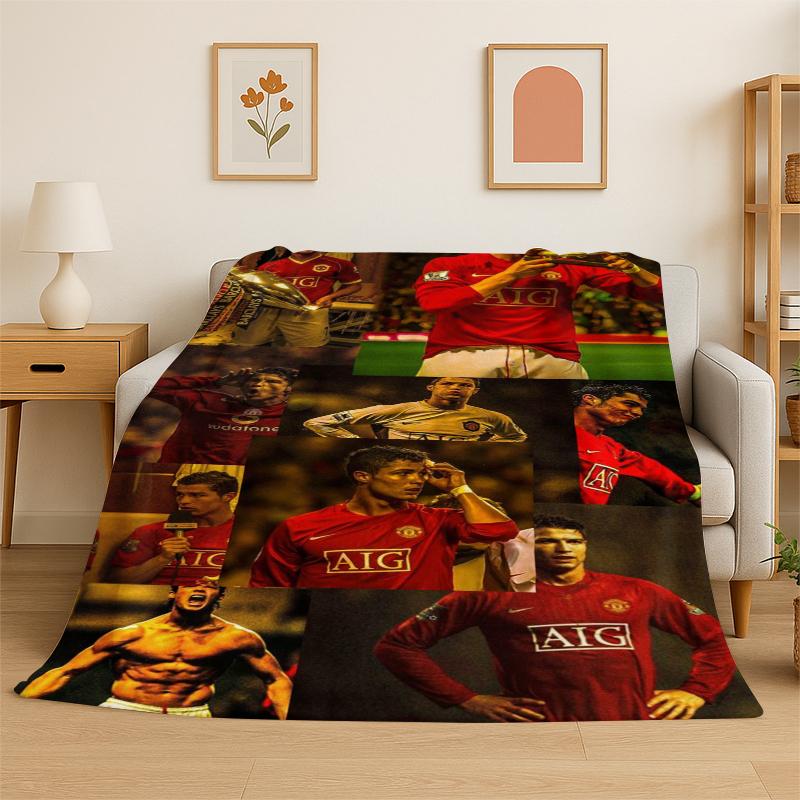 CR7 Goat R-Ronaldo Football Star Flannel Blanket Soft Warm Throw Blanket for Bedroom Living Room Bed Travel Camping Picnic Kid