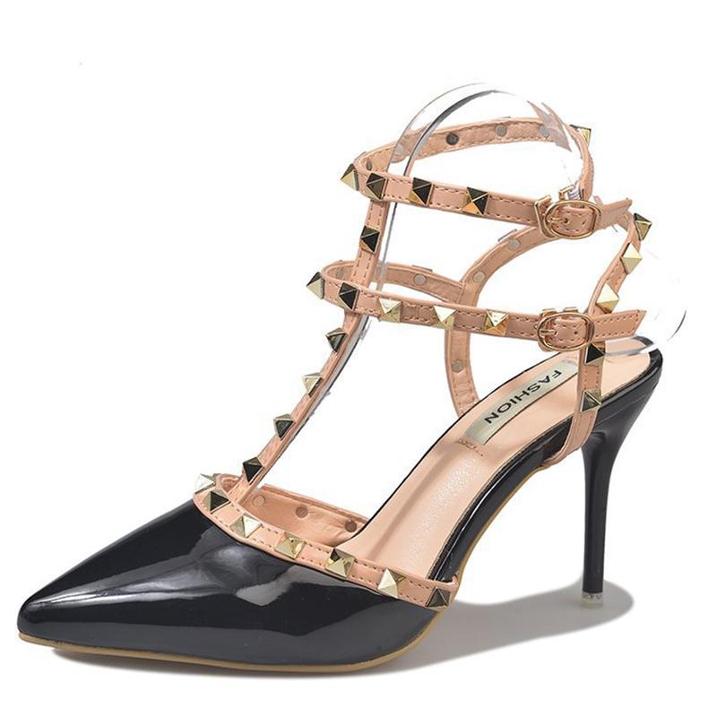 Women's High Heels Pointed Toe Stiletto Heel Chic High Prom Heel Pumps With Rivets