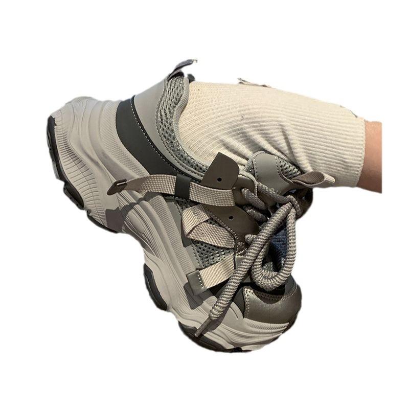 Sneakers Dad-Schuhe Damenfüße sind klein und vielseitig, kleine dicke Sohlen erhöhen die Höhe, Fried Street Freizeitschuhe