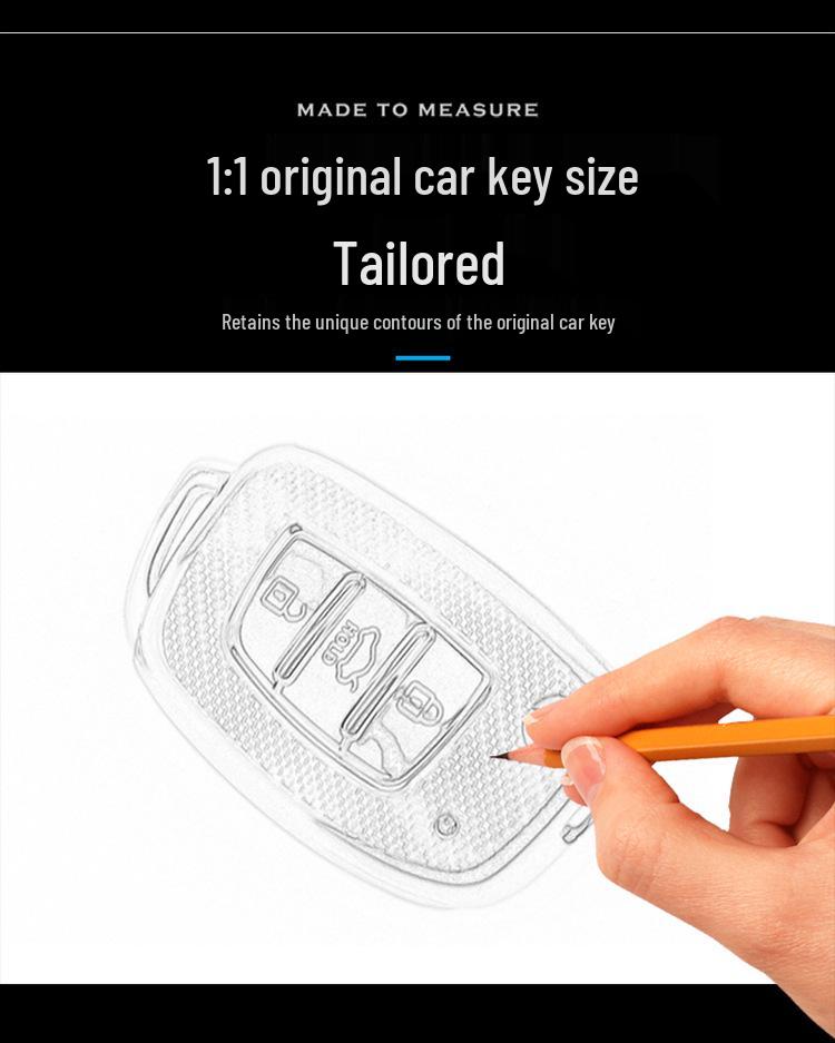 Hyundai Mistra Carbon Fiber Pattern TPU Car Key Cover