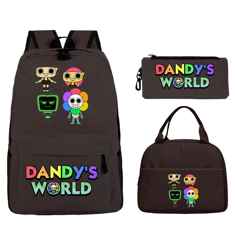 Dandy's world cartoon print fashion children's schoolbag set cross-border leisure student backpack three-piece set