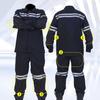 2Pcs/Set High Visibility Working Jacket Pants Set Lapel Long Sleeve Zipper Placket Coat