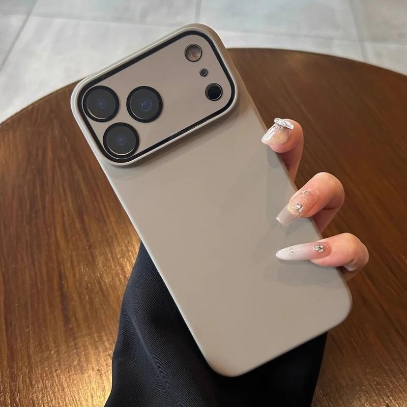 Luxus Matte Große Fenster Handyhülle Für iPhone 17 16 15 14 13 Pro Max 17Pro Stoßfest Glas Kamera Schutz Hartes PC Rückseitige Abdeckung