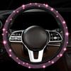 7Pcs/Set Shiny Rhinestones Car Steering Wheel Safety Belt Shifter Cover Cup Mat Start Button Ring Kit