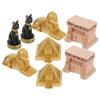 ABOOFAN 8 Pieces Egyptian Pyramid Statues Miniature Model Souvenirs Ancient Egyptian Civilization Collectible Figures Egyptian Sphinx Figurines