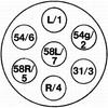 8Jb 001 941-001 שקע - 12V - מחבר 7 פינים - פח ברונזה - בית מתכת - דין / איזו: 1724