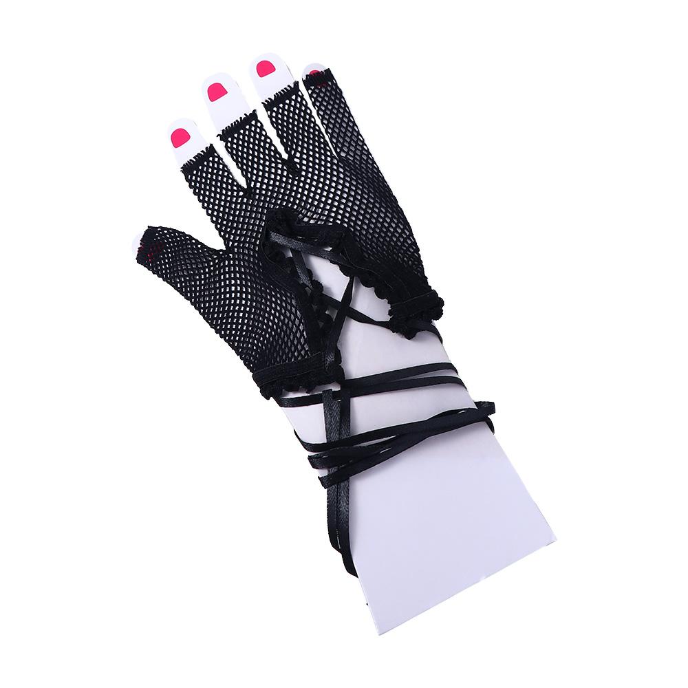 Accessories Nylon Goth Punk Black Women Fishnet Gloves Fingeless Mittens Net Mitten Long Gloves