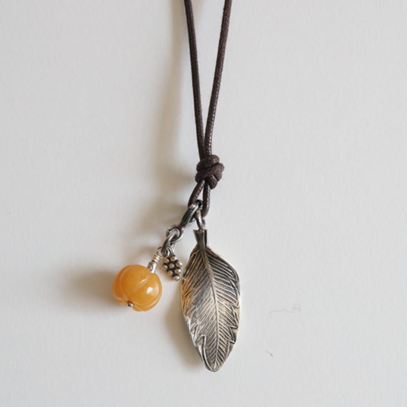 MADE BY EGO Feather Leather Necklace