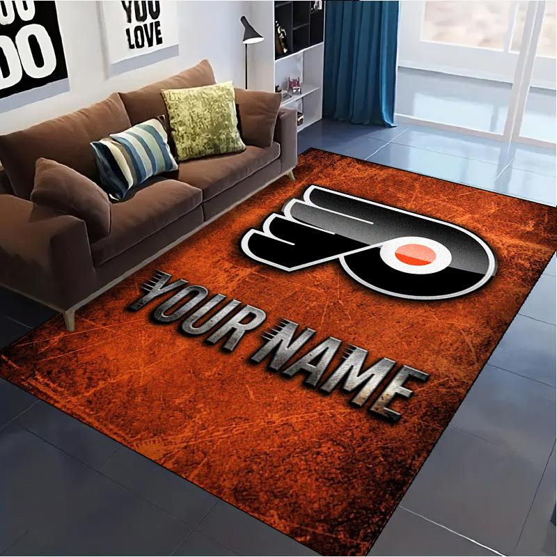 Name Custom Philadelphia Flyers Art Carpet Rug for Living Room Bedroom Home Sofa Decoration,Kids Play Non-slip Floor Mat