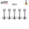 5Pcs/lot Lover Gift ASTM F136 Titanium 16G Cartilage Tragus Earrings Ear Lip Helix Studs Tongue Nail Body Piercing Jewelry