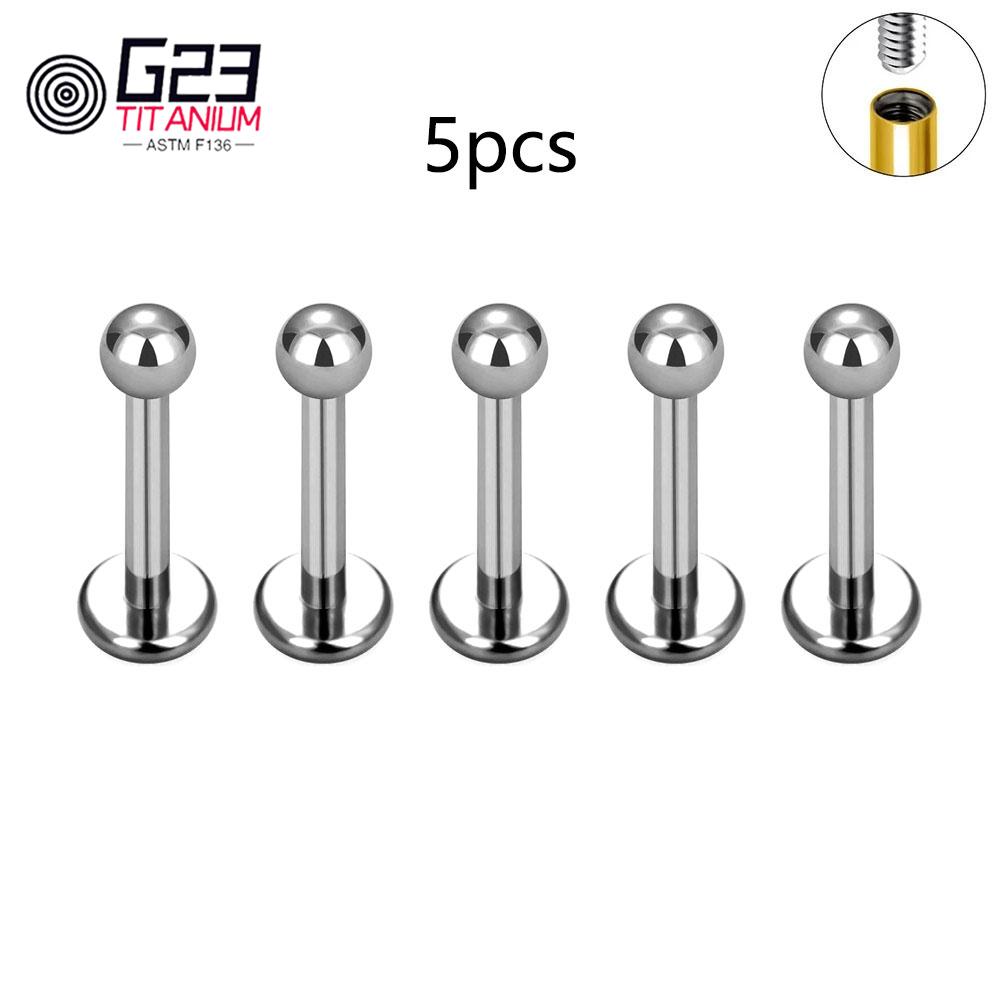 

5Pcs/lot Lover Gift ASTM F136 Titanium 16G Cartilage Tragus Earrings Ear Lip Helix Studs Tongue Nail Body Piercing Jewelry 1.2x8mm