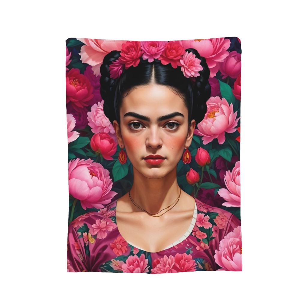 México Artista F-Frida K-Kahlo Mantas de Franela Manta Decorativa Impresionante para Sofá Ropa de Cama Sala de Estar 150*125cm Felpa Colcha Fina,