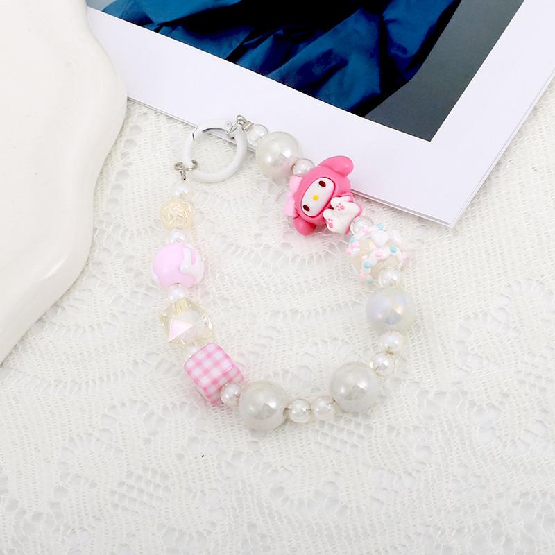 Sanrio Melody Cartoon Hand-painted Beaded Phone Lanyard & Hanging Chain Accessories