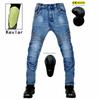 Motorradjeans Herren, Retro Casual sturzsichere Hose, gewaschene elastische Radhose Kevlar Lokomotive reißfest