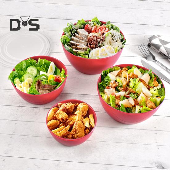 Lot de 4 bols à mélanger avec couvercles, récipients à salade sans BPA, bols de conservation hermétiques et empilables, kit de préparation de repas pour la maison et les repas en plein air