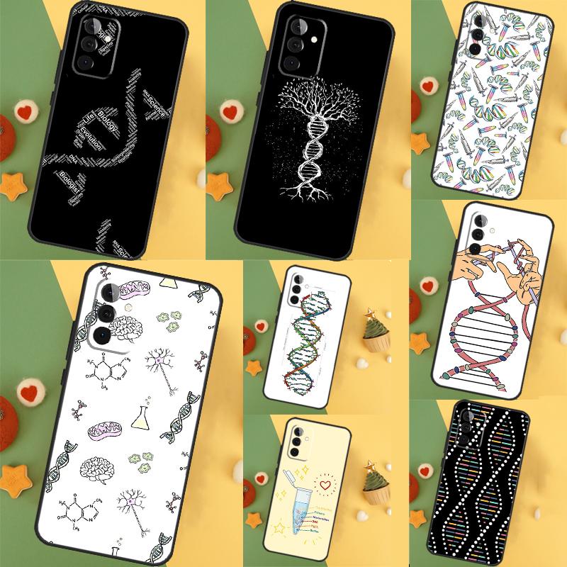Retro DNA Science Illustration Cover For Samsung Galaxy A15 A25 A35 A55 A52 A32 A12 A14 A34 A54 A51 A71 A53 A33 A13 Case