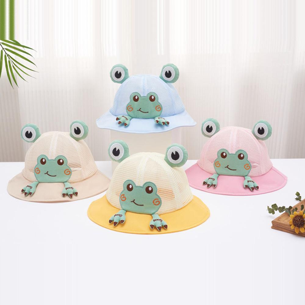 Cartoon Frog Shape Hat for 1-2 Years Old Boys Girls Outdoor Fisherman Sunshade Cap