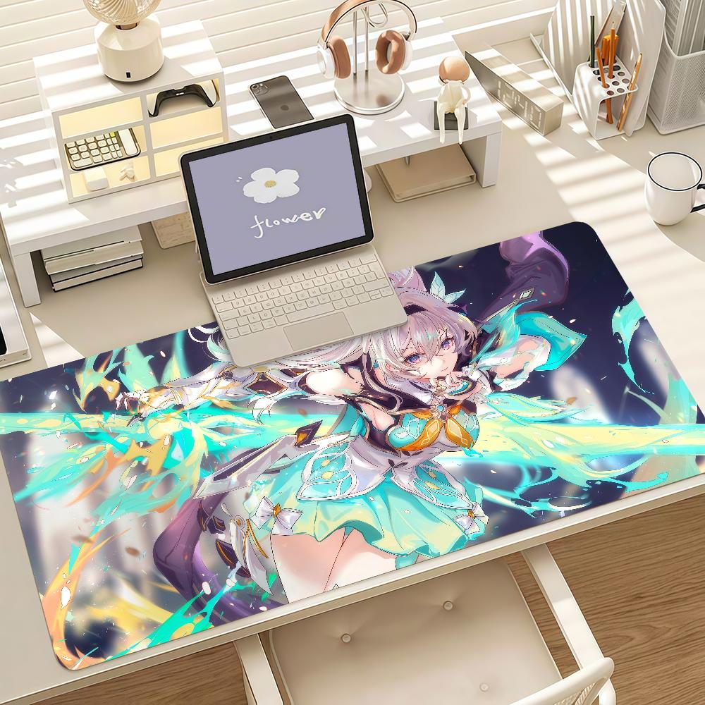 Video Game Honkai Star Firefly Mouse Pad Anti Slip Rubber Edge Locked Thickened Laptop Gaming Desk Mat