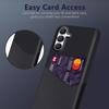 For Samsung Galaxy S25 FE Case PU Leather Cloth Texture Hard PC Phone Cover with Card Holder