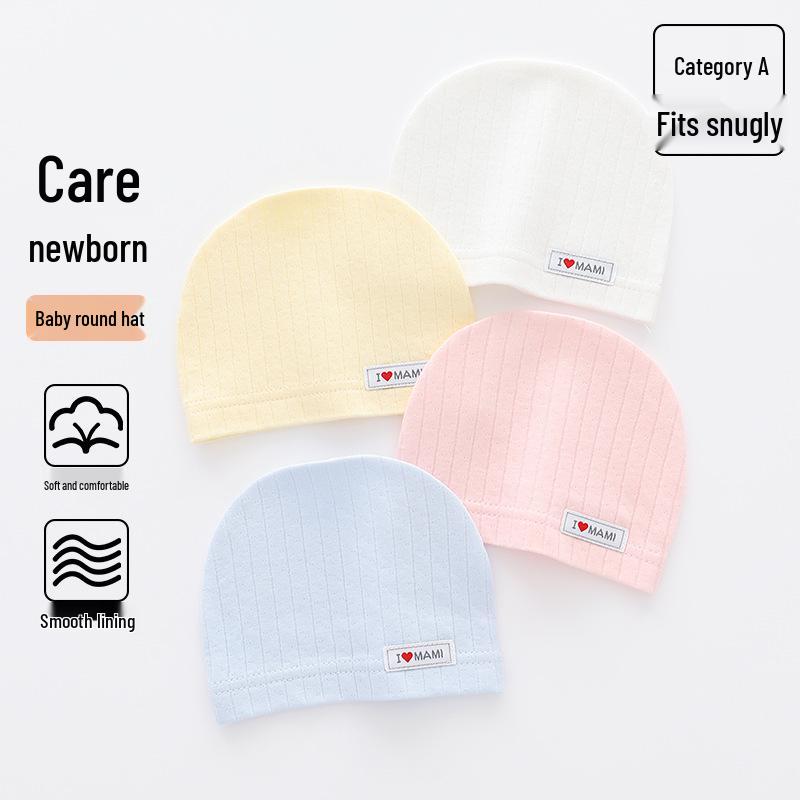 Baby Pure Cotton Jacquard Hat – Lightweight, Breathable & All-Season Protection for Fontanelle