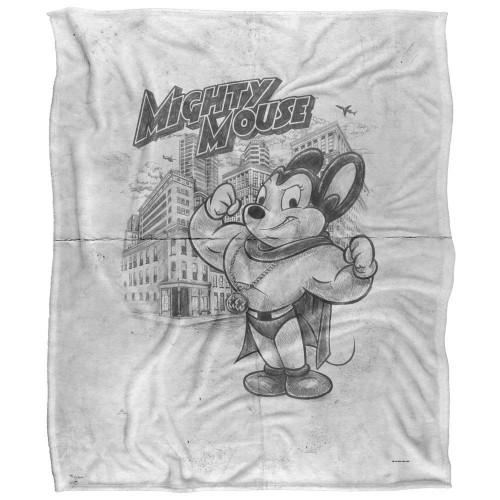Mighty Mouse Silky Sketch Supersoft Blanket