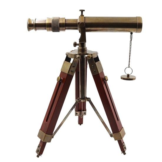 35.6 cm Brass Telescope with Wooden Tripod Gift Wedding, Thanksgiving, Chinese New Year, Christmas, Table top, Home, Office Decor