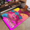 Custom Trolls Mat Personalized Name, Polyester Washable Indoor Entryway Rug, Gift for Christmas, Easter, Thanksgiving Day