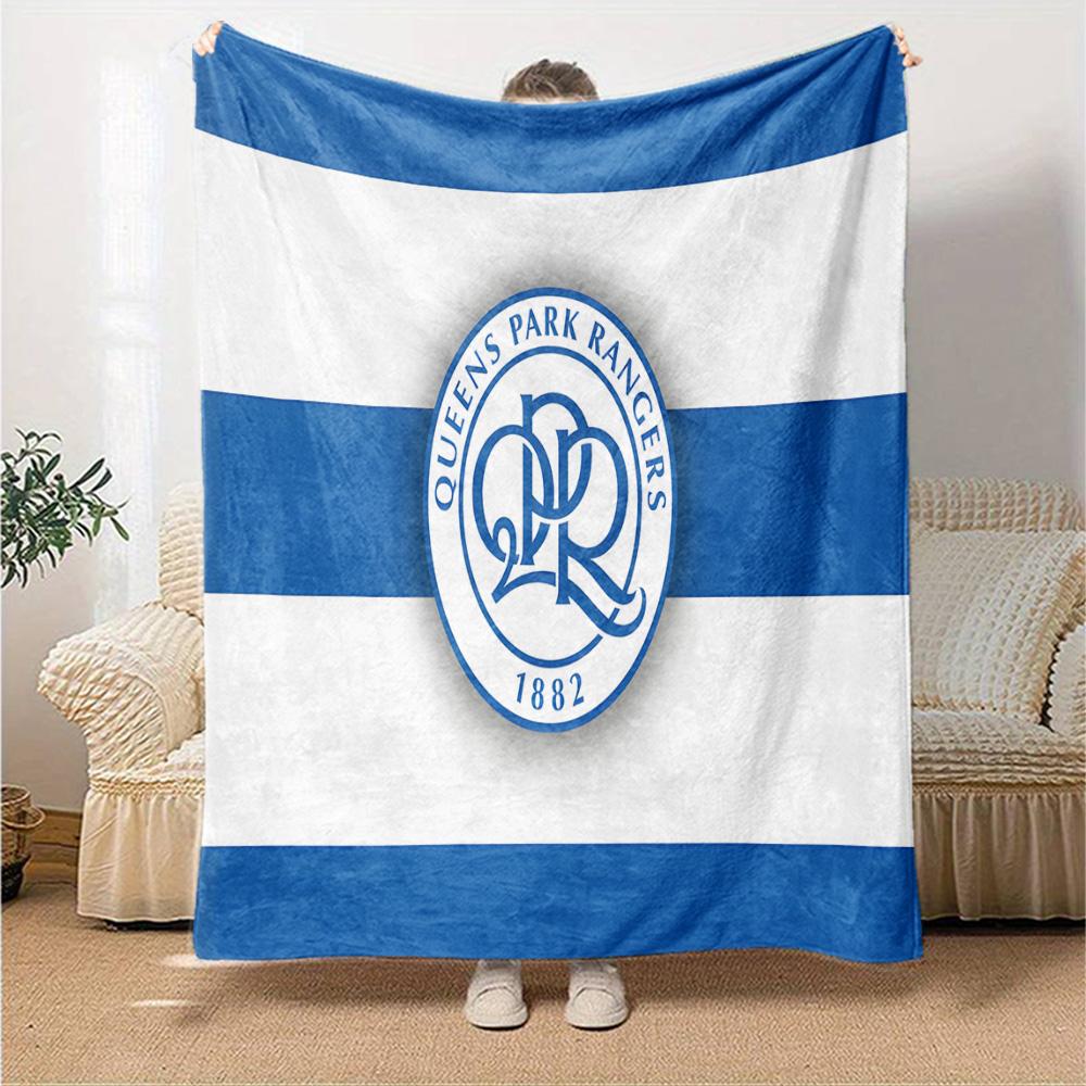 Queens Rangers Fußball Flanelldecke, Weiches Polyester, Modernes Design, Ganzjahres für Camping, Reisen, Geschenke für Feiertage oder Geburtstage