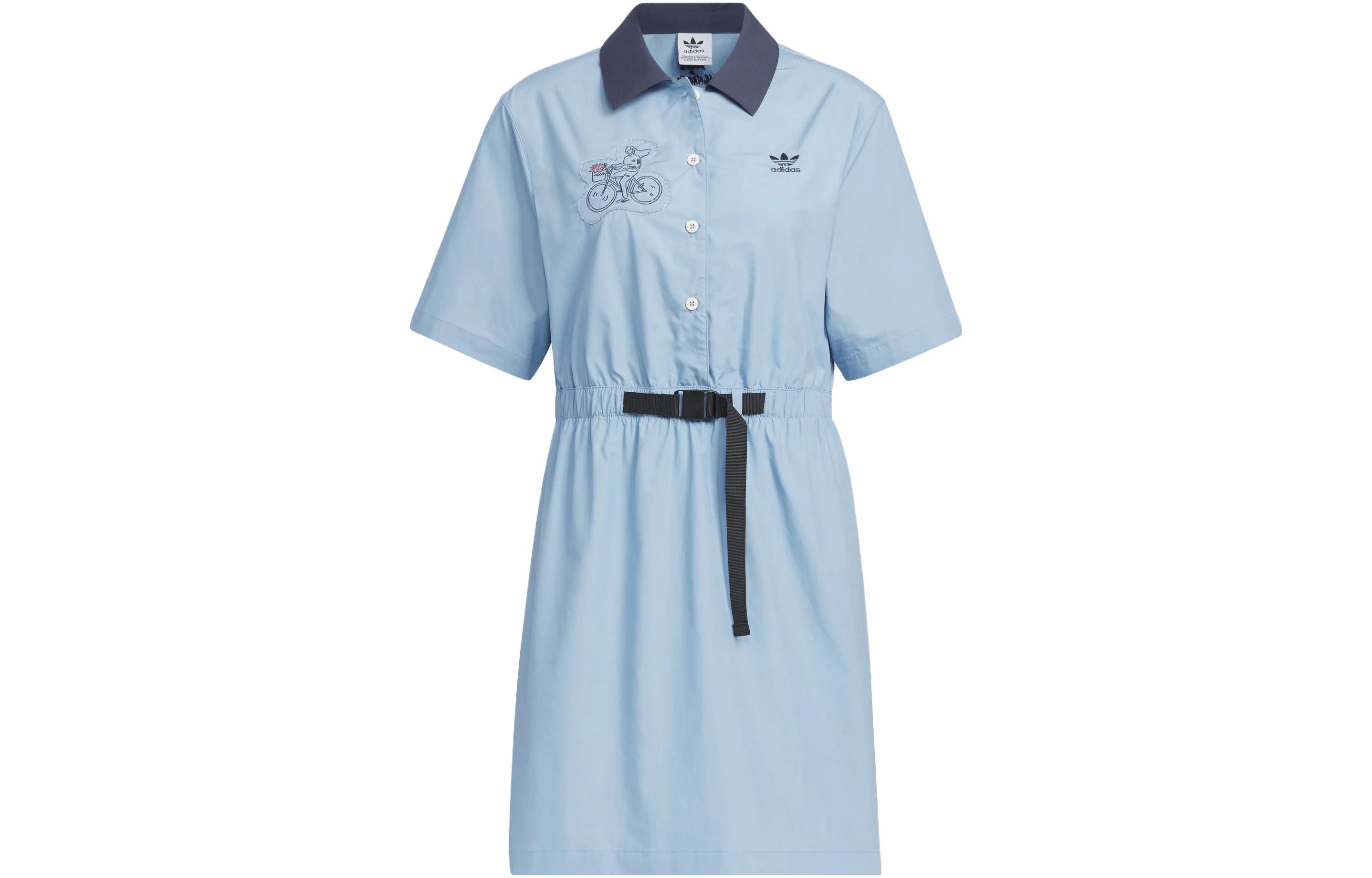 Adidas Originals Short Sleeved Dress Women s Blue IS0626 XS