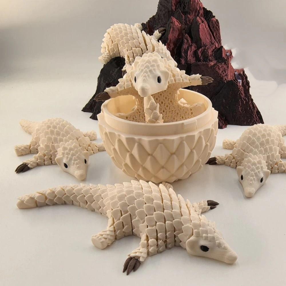 Creative 3D Printed Pangolin Toy Articulated Pangolin Sculpture Movable Joint Decoration