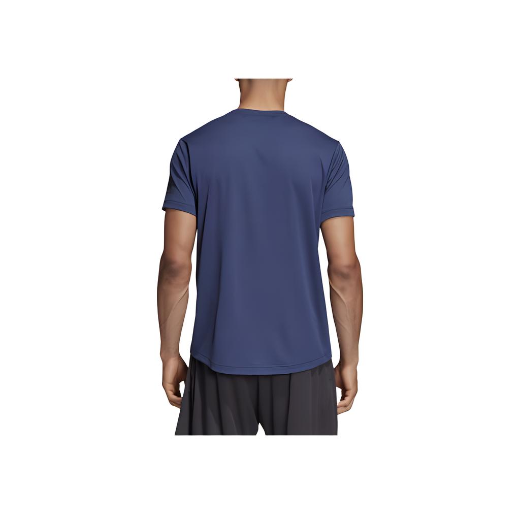 Adidas Letter Logo Print Short Sleeve T-Shirt Men Tops Blue CE0816