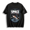 Vintage Space Explore Satellite Graphic Casual T-Shirt Pure Cotton T-shirt