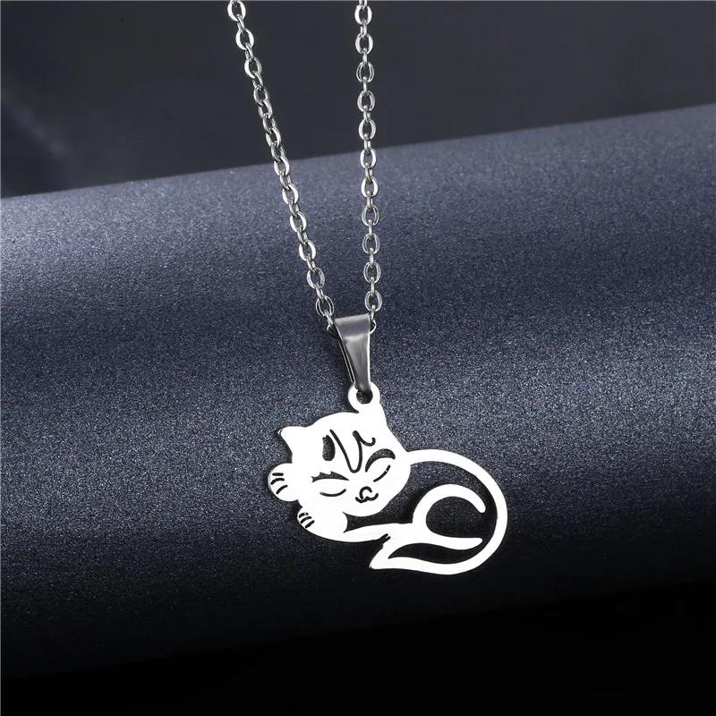 Bear Necklace Stainless Steel Jewelry Fashion Jewelry Fine Silver Color for Women Girls and Valentine Birthday Party Gift Super